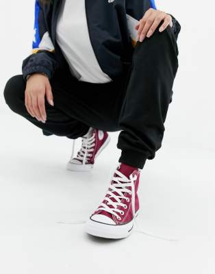 converse montante bordeau