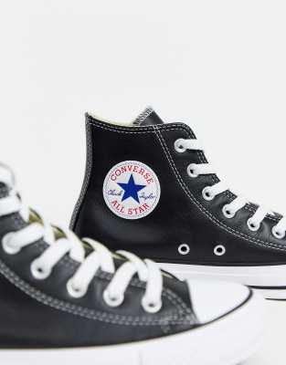 converse en cuir noir femme