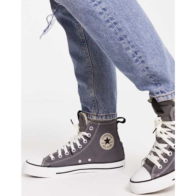 Converse grise haute femme best sale