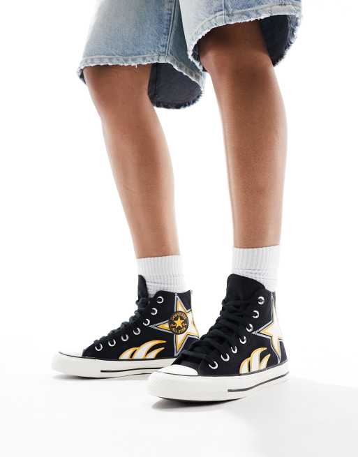 Converse noir store et jaune