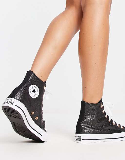 Converse noir store avec paillette