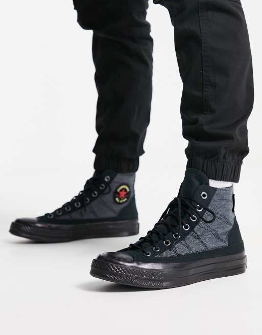 Converse noir clearance asos