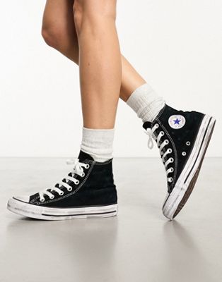 Converse Chuck Taylor All Star well worn Hi unisex trainers in black - ASOS Price Checker