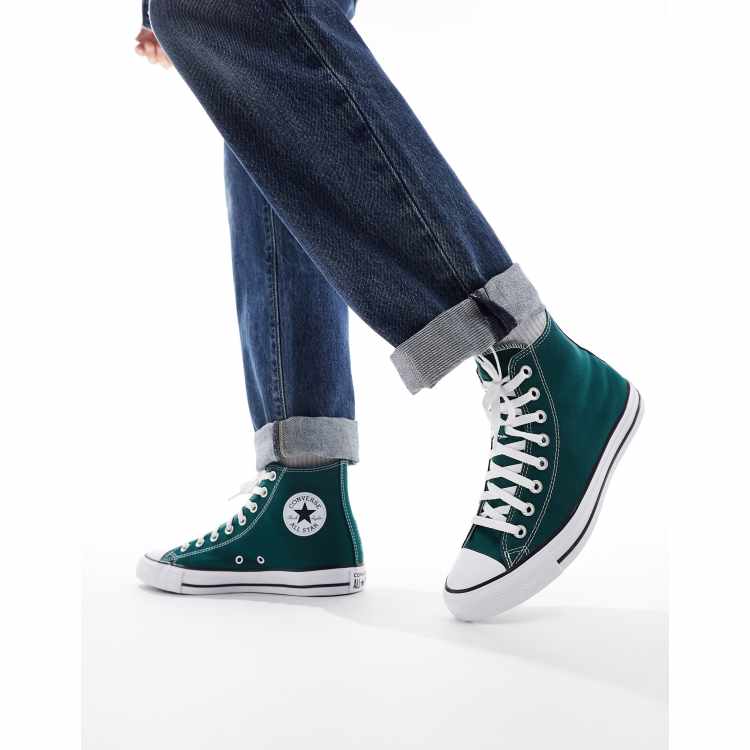 Converse verte homme best sale