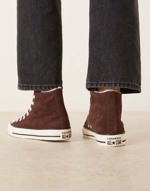 Converse – Chuck Taylor – All Star – Bruna sneakers med höga skaft, 4 av 5