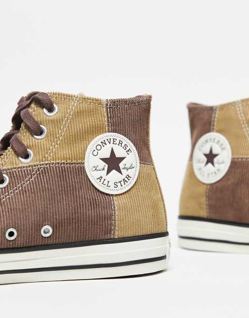 Converse – Chuck Taylor All Star – Bruna sneakers med lappverk och höga skaft, 3 av 4