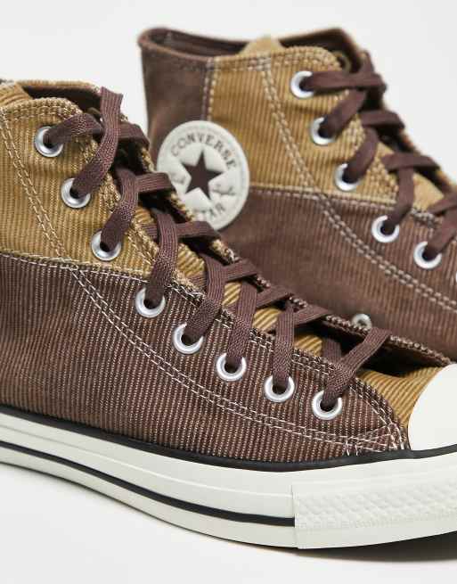 Converse – Chuck Taylor All Star – Bruna sneakers med lappverk och höga skaft, 4 av 4