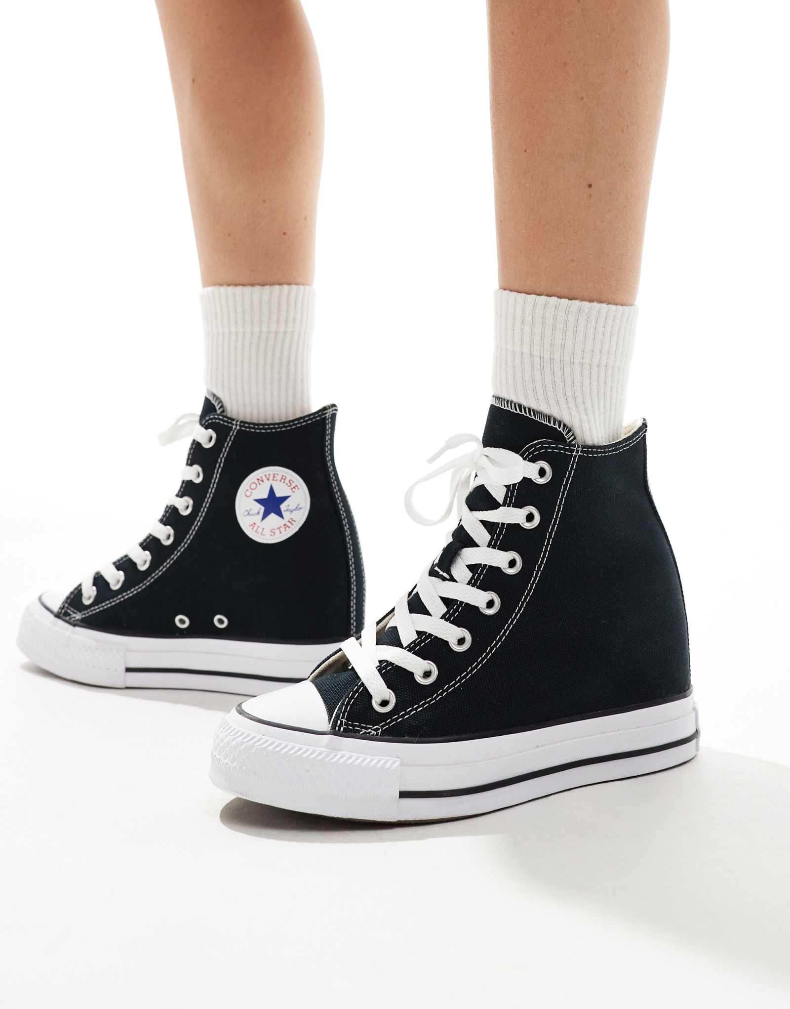 Классические кроссовки Converse Chuck Taylor All Star на танкетке и платформе черного цвета