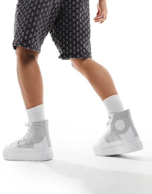 Converse Chuck Taylor All Star Construct Hi sneakers in white, 3 of 5