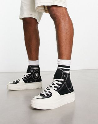 Converse Chuck Taylor All Star Construct Hi trainers in black - ASOS Price Checker