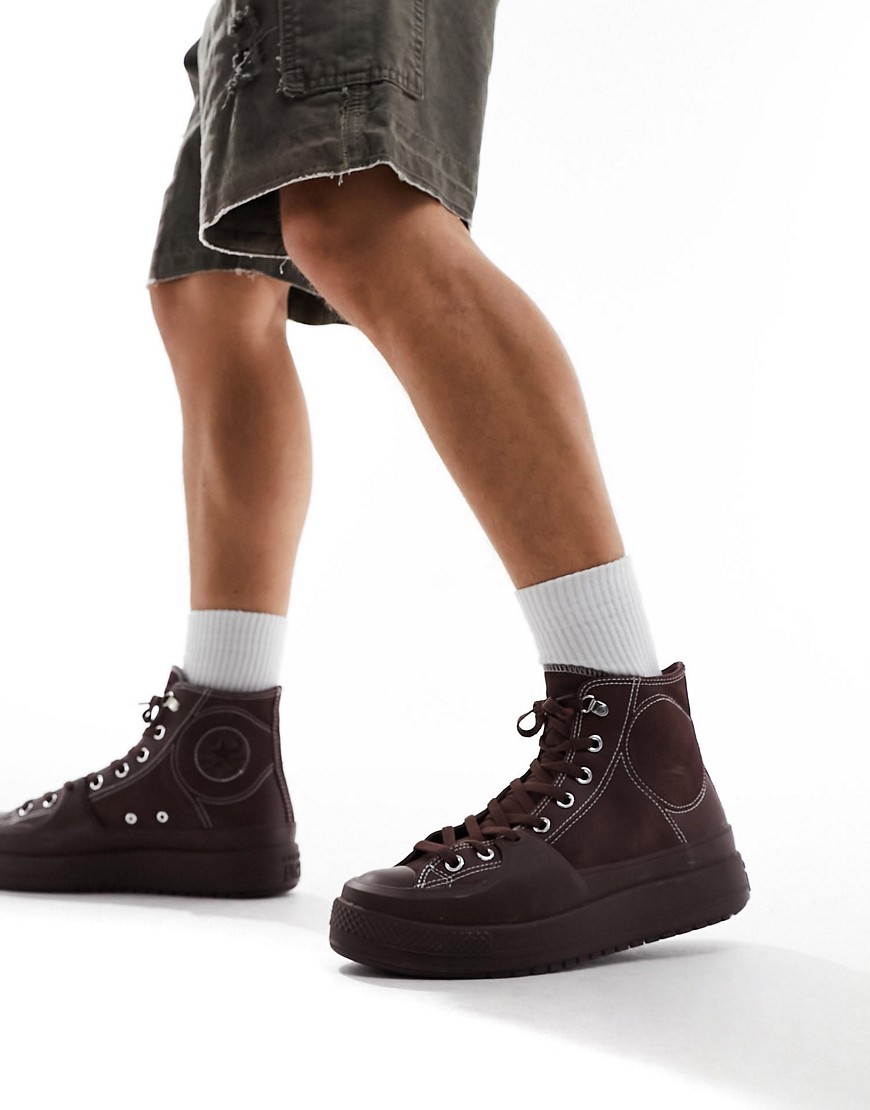Converse Chuck Taylor All Star Construct Hi trainers in dark brown