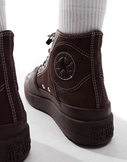 Mens brown outlet leather converse boots