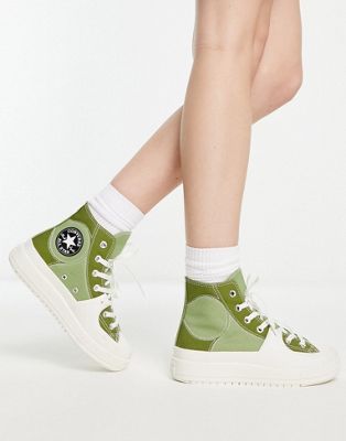 Converse Chuck Taylor All Star Construct hi trainers in khaki | ASOS