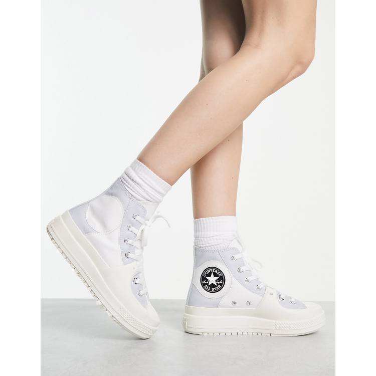 Chuck Taylor All Star Construct hi trainers in soft blue and white | ASOS