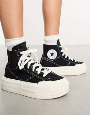 Converse montante plateforme fashion noir