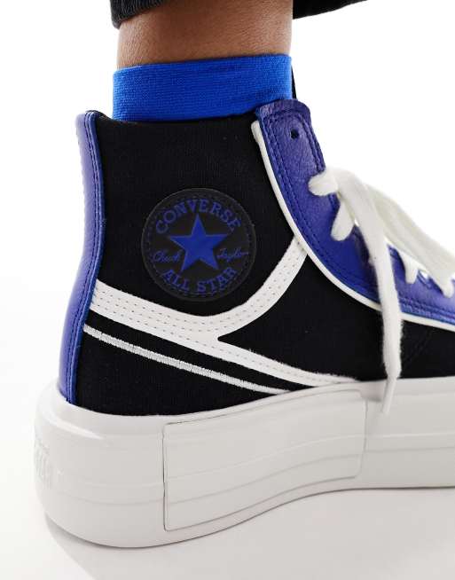 Blue and black hot sale converse