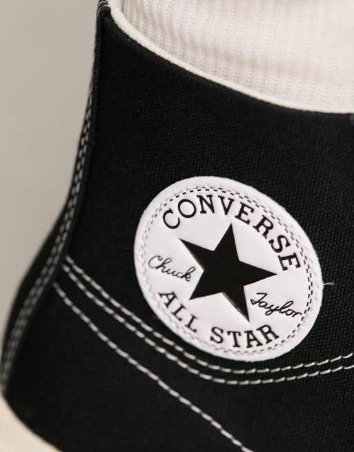 Converse nere hot sale suola alta