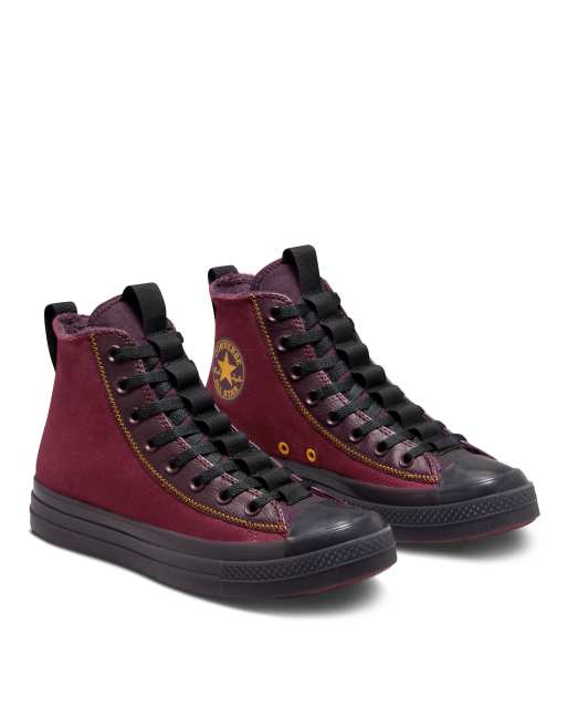 Converse Chuck All Star CX explore counter climate sneakers in burgundy with black | ASOS