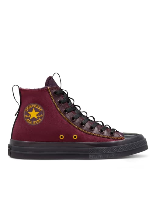 Maroon and hot sale black converse