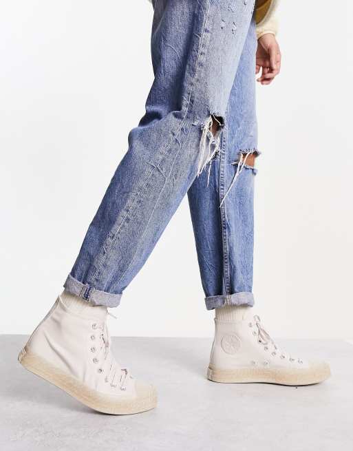 Converse - Chuck Taylor All Star CX Hi - Sneakers beige con stampa effetto corteccia, 3 di 4