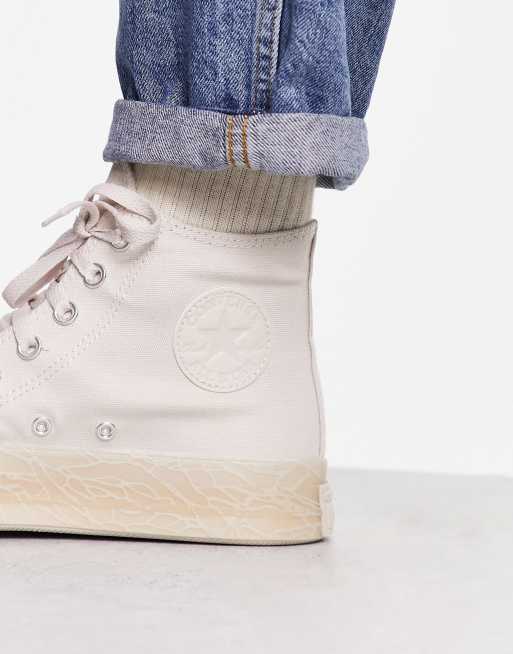 Converse - Chuck Taylor All Star CX Hi - Sneakers beige con stampa effetto corteccia, 4 di 4