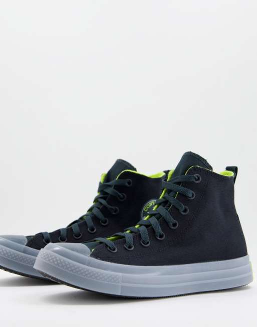 Converse Chuck Taylor All Star CX Hi sneakers in black and lime