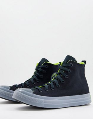 Converse Chuck Taylor All Star CX Hi trainers in black and lime