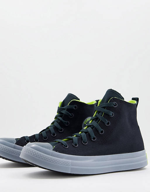 Converse Chuck Taylor All Star CX Hi trainers in black and lime | ASOS