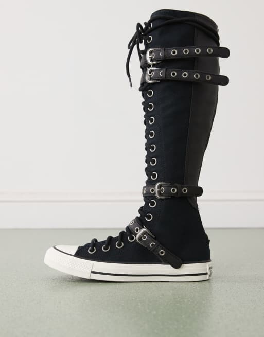 Converse – Chuck Taylor All Star – Czarne buty sportowe do kolan z klamrami, 2 z 5