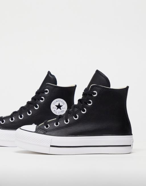 Dapperheid Vader man Converse – Chuck Taylor All Star – Czarne skórzane buty sportowe z wysoką  cholewką | ASOS