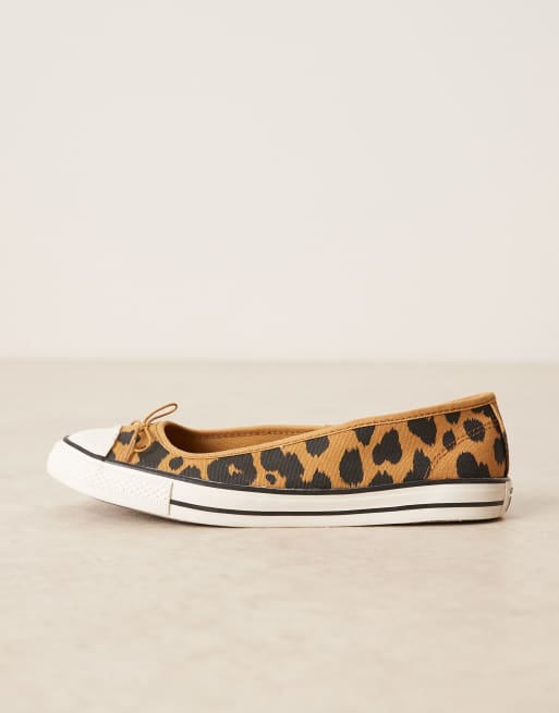 Converse Chuck Taylor - All Star Dainty - Ballerina's met koeienprint in bruin, 2 van 5
