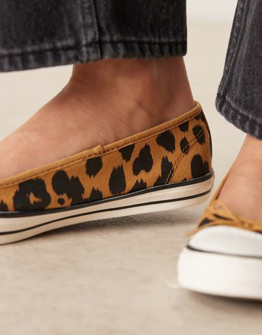 Converse Chuck Taylor - All Star Dainty - Ballerina's met koeienprint in bruin, 4 van 5