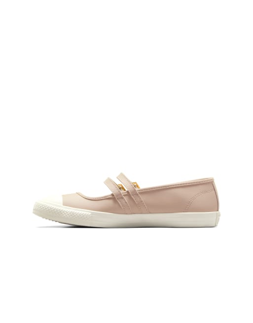 Converse – Chuck Taylor All Star Dainty – Mary-Jane-Schuhe in warmer Lehm/Reiherweiß/Gold, 4 von 4