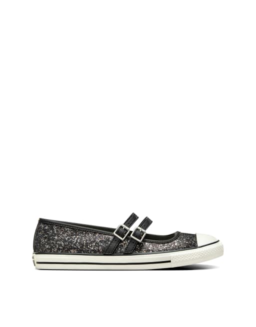 Converse Chuck Taylor All Star dainty mary jane sneakers in black glitter, 4 of 4