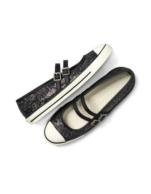 Converse Chuck Taylor - All Star - Dainty - Mary jane-sneakers in zwart glitter, 2 van 4