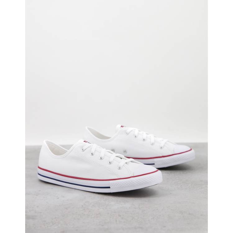 White & gold all star dainty gs ox clearance trainers