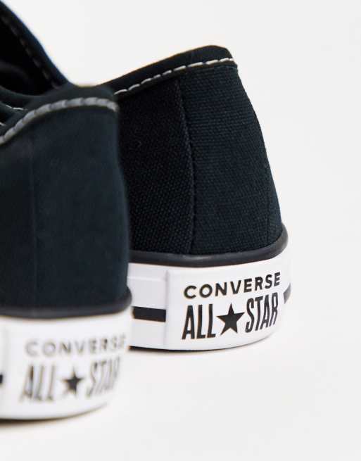 Converse Chuck Taylor Dainty Sneakers In Black With Gold Eyelets