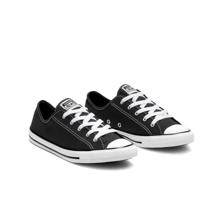 Converse Chuck Taylor Dainty Sneakers In Black With Gold Eyelets