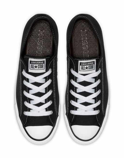 Converse Chuck Taylor Dainty Sneakers In Black With Gold Eyelets