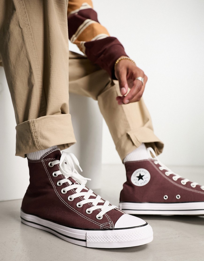 Converse Chuck Taylor All Star Fall Tone Hi Sneakers In Burgundy-red