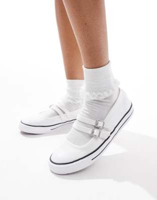 Converse - Chuck Taylor All Star - Flache Ballerinas im Mary-Jane-Stil in Weiß