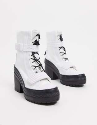 black and white converse boots