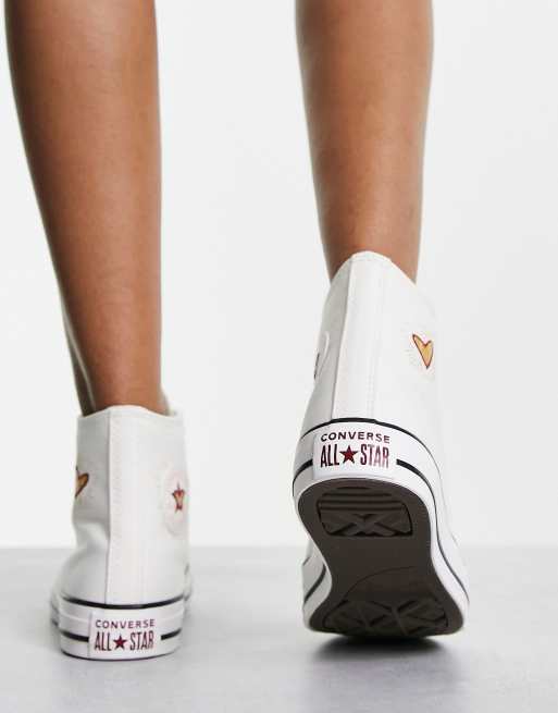 Converse Chuck Taylor All Star heart embroidery sneakers in white