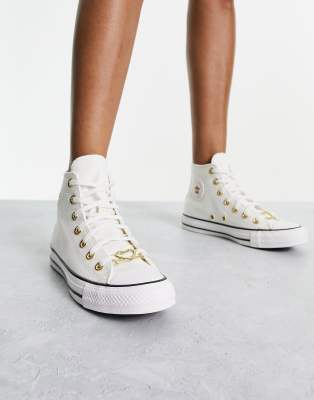 Converse Chuck Taylor All Star Hi Mixed Material sneakers in white