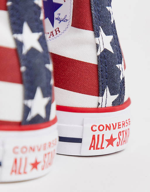 Converse Chuck Taylor All Star Hi American Flag Sneakers | ASOS