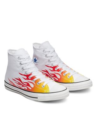 Converse Chuck Taylor All Star Hi Archive Flame print sneakers in white