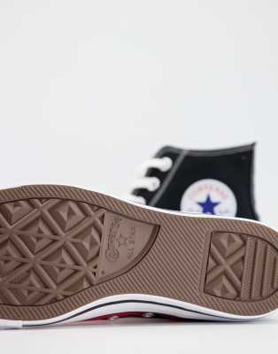 converse chuck taylor all star hi leather sneakers in black