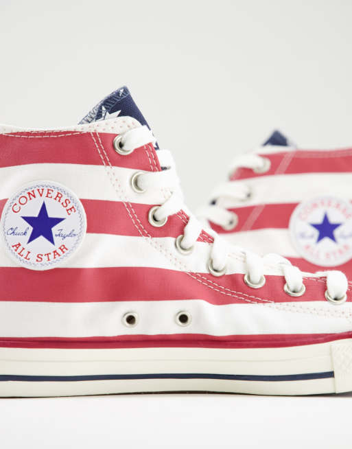 Converse Taylor All Star Hi Archive USA Print sneakers in white | ASOS