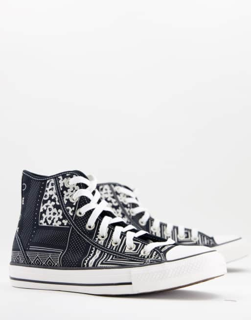 Blue bandana cheap chuck taylors