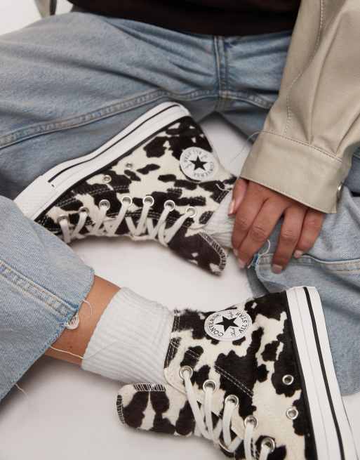 Converse - Chuck Taylor All Star Hi - Baskets montantes à imprimé vache, 3 de 5